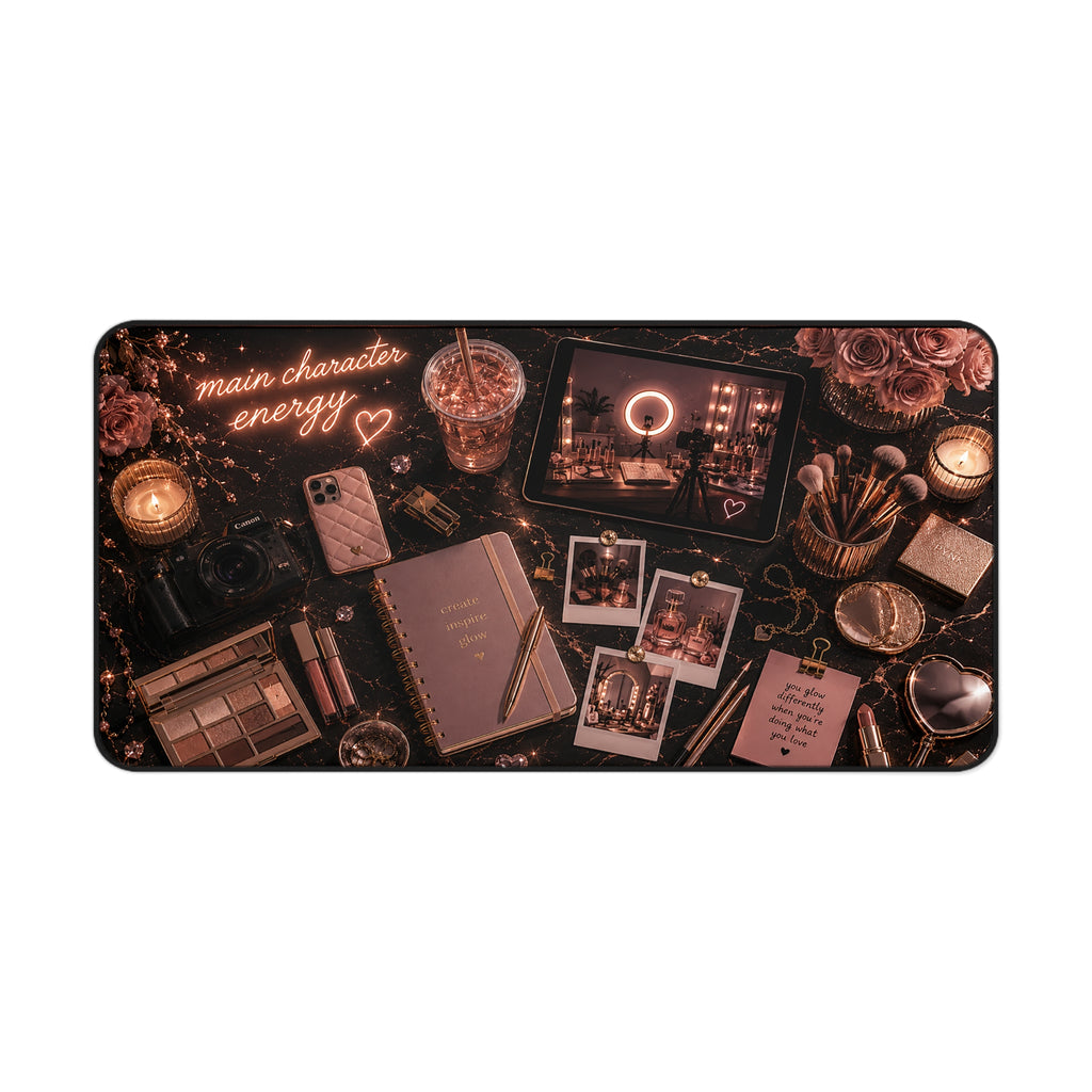 Main Character Energy Desk Mat — Aesthetic Cozy Office Mouse Pad