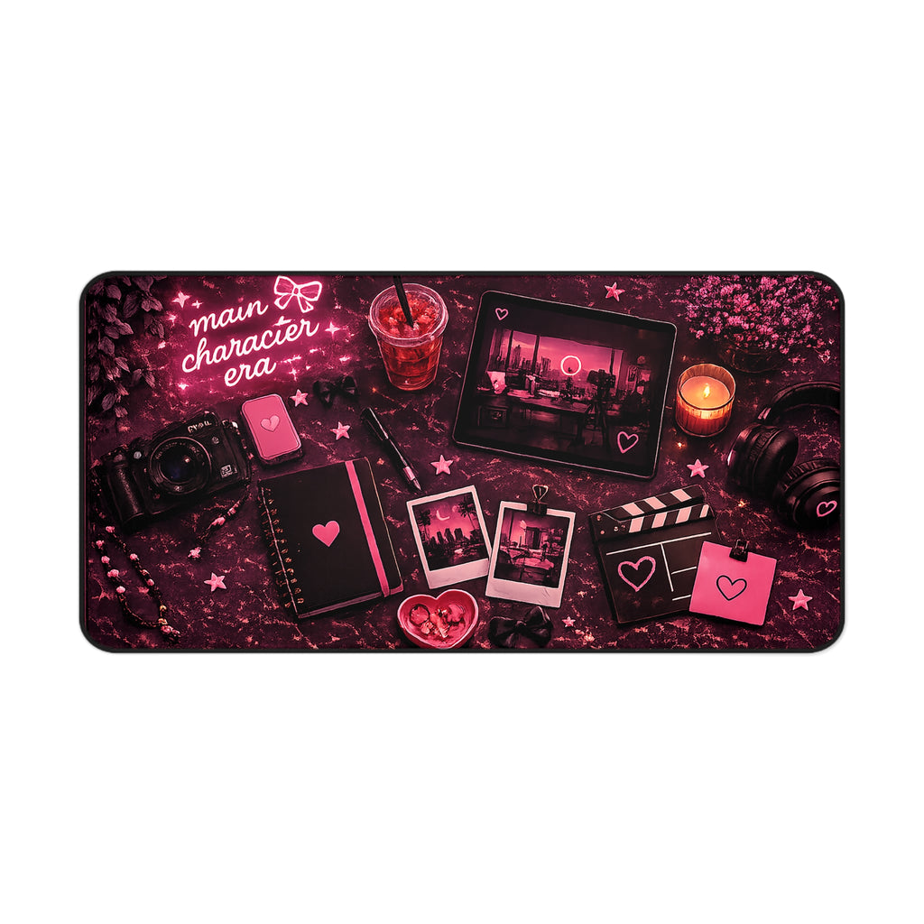 Main Character Era Pink Aesthetic Desk Mat